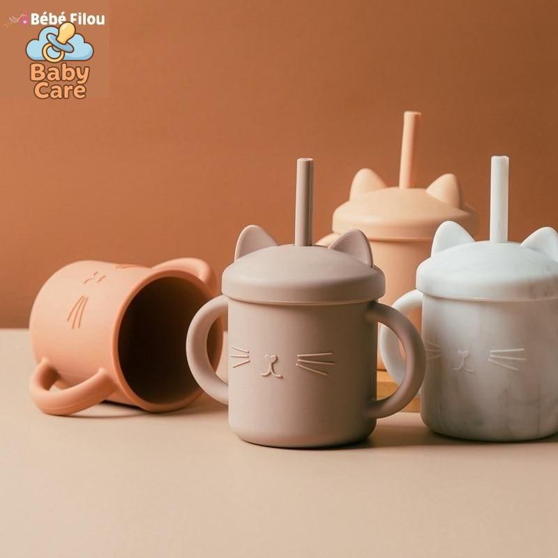Tasse Paille en Silicone Chat | Baby Care