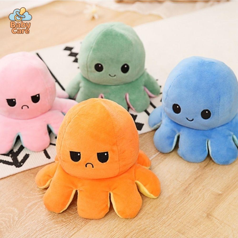 Peluche Poulpe Réversible Deux Couleurs à l'Humeur Changeante