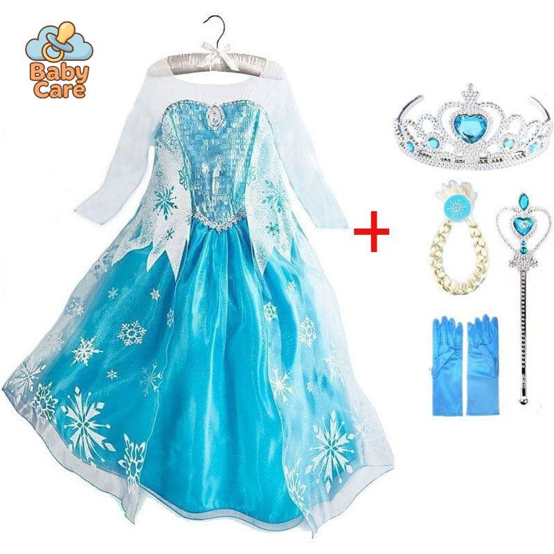 Déguisement reine des neiges robe et accessoires