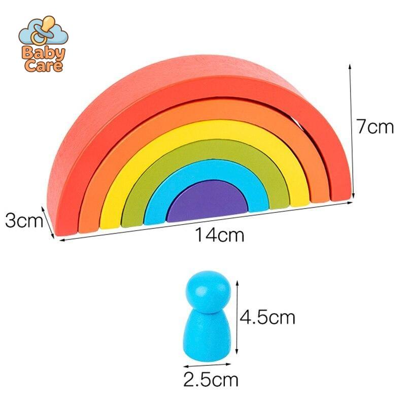 Blocs à Empiler Montessori Arc-en-Ciel | Baby Care