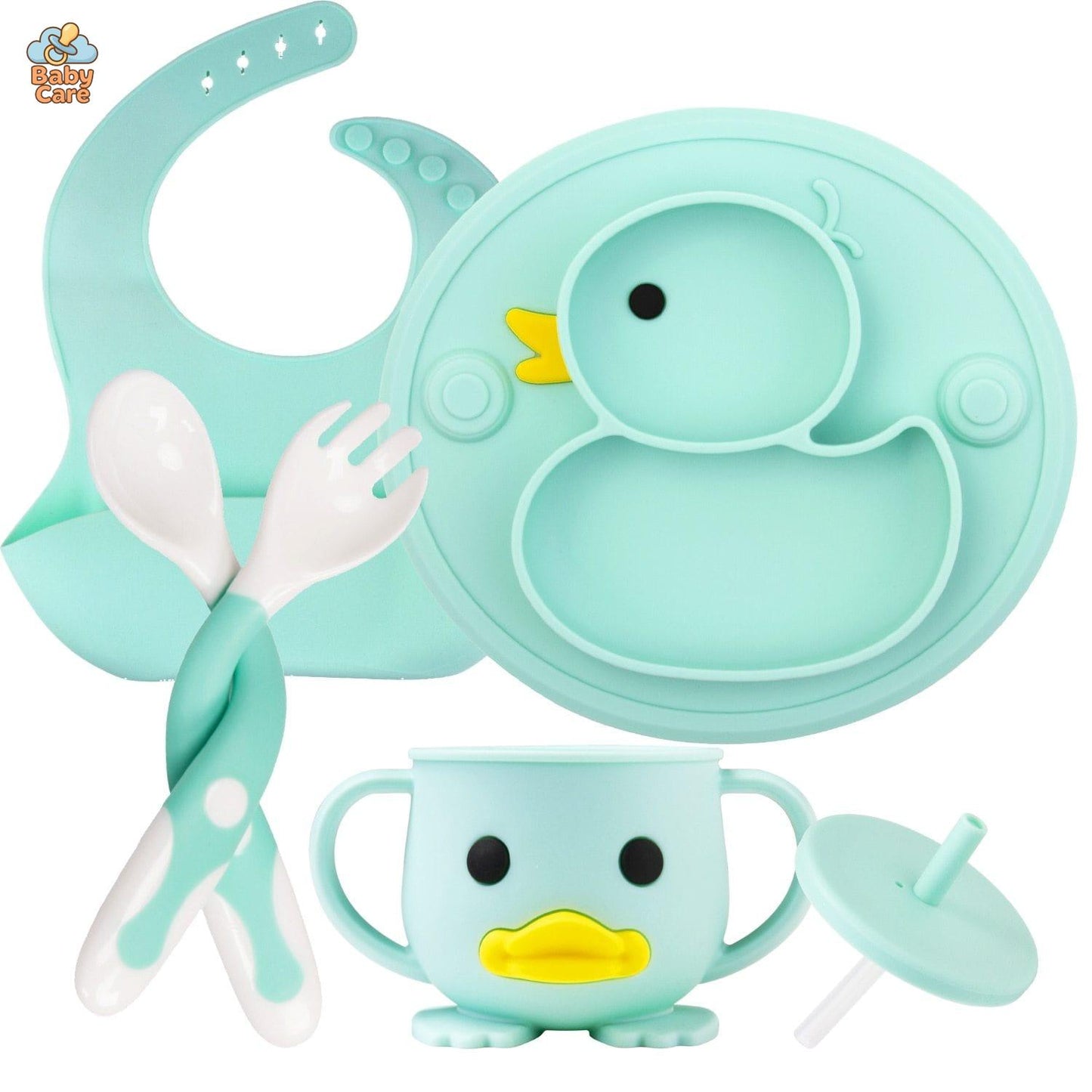 Coffret Repas Bébé en Silicone Canard | Baby Care