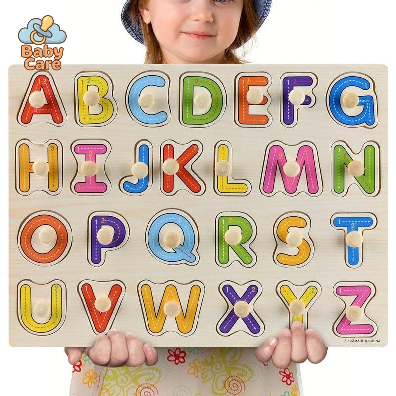 Formes en Bois à Replacer Chiffres et Lettres