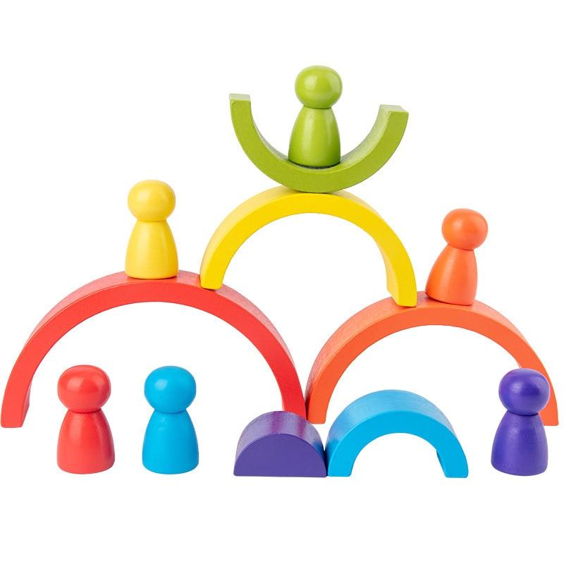 Blocs à Empiler Montessori Arc-en-Ciel | Baby Care