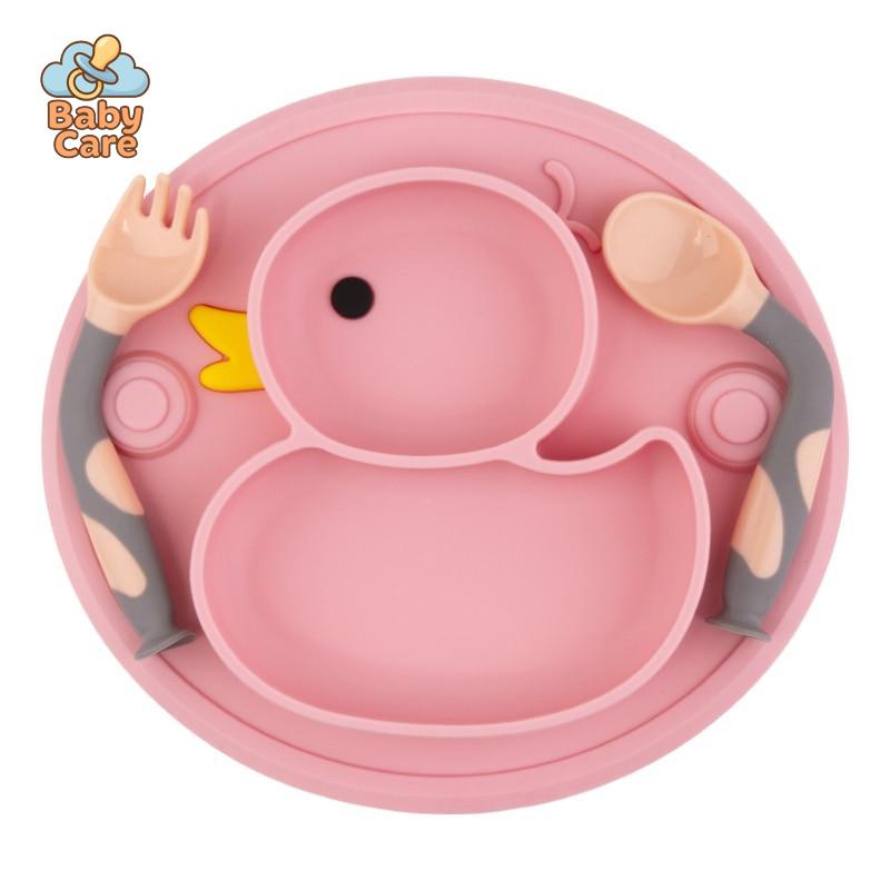 Coffret Repas Bébé en Silicone Canard | Baby Care