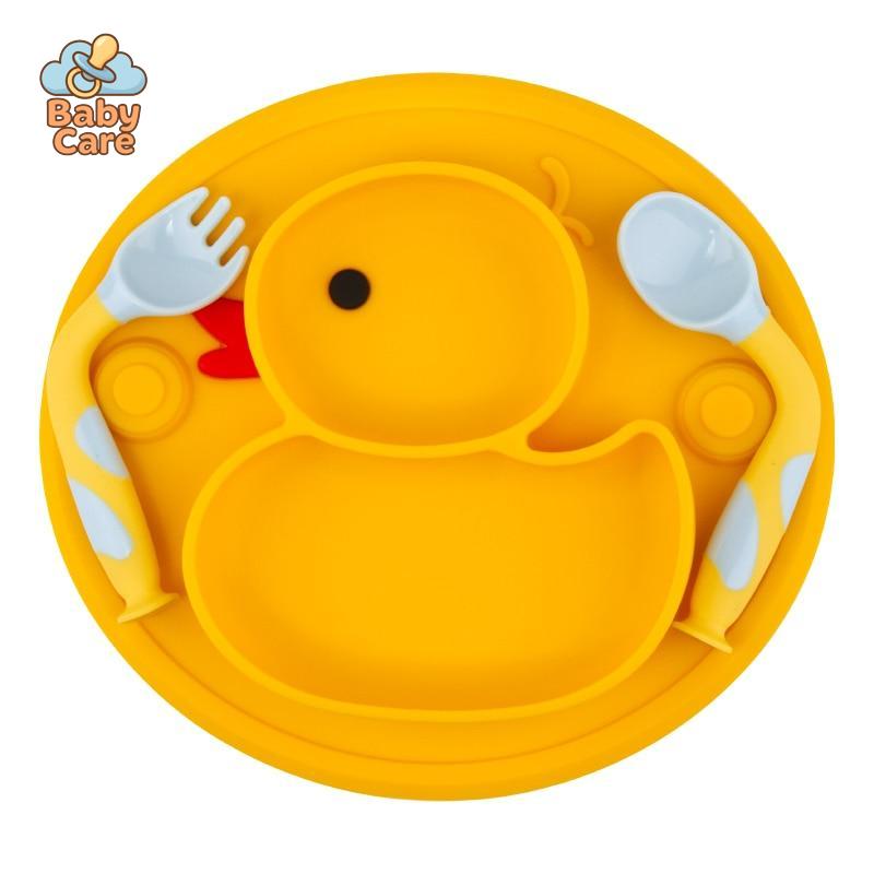 Coffret Repas Bébé en Silicone Canard | Baby Care