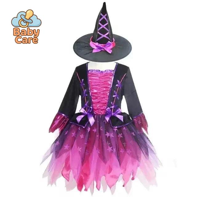 Costume de Sorcière Multicolore Enfant avec Chapeau