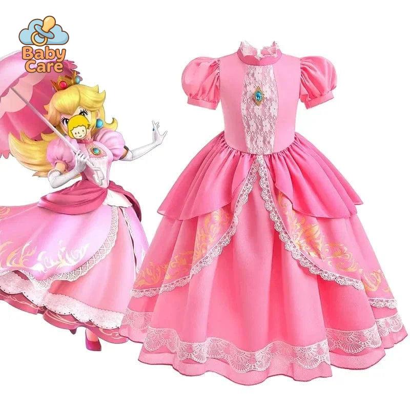 Déguisement Princesse Peach Rose Enfant Cosplay
