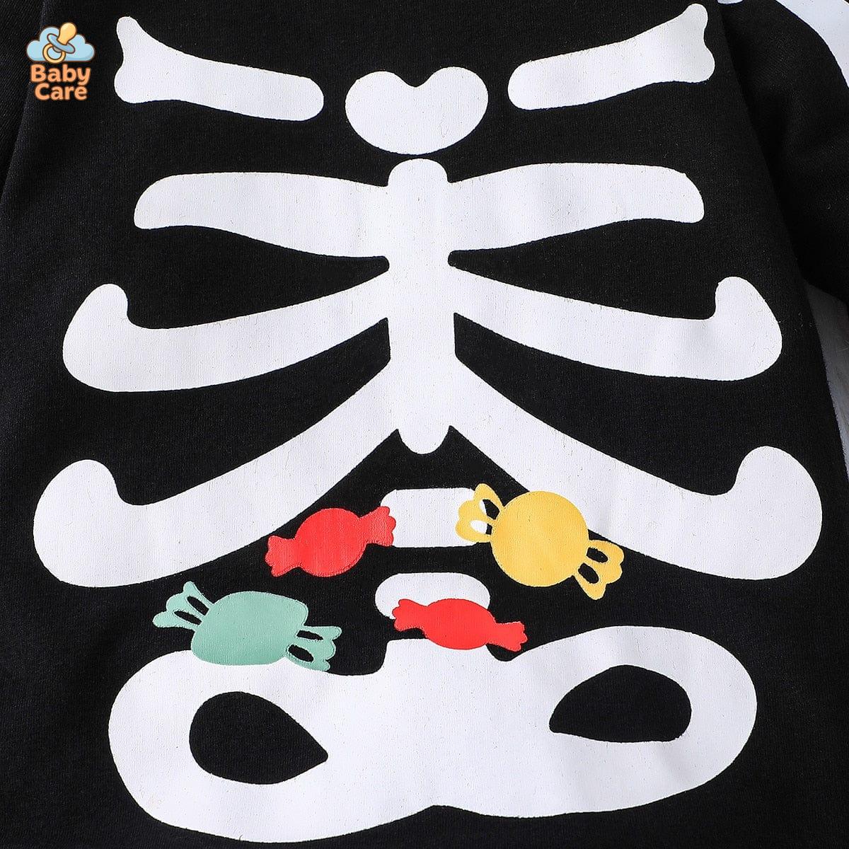 Déguisement bébé halloween squelette avec bonnet