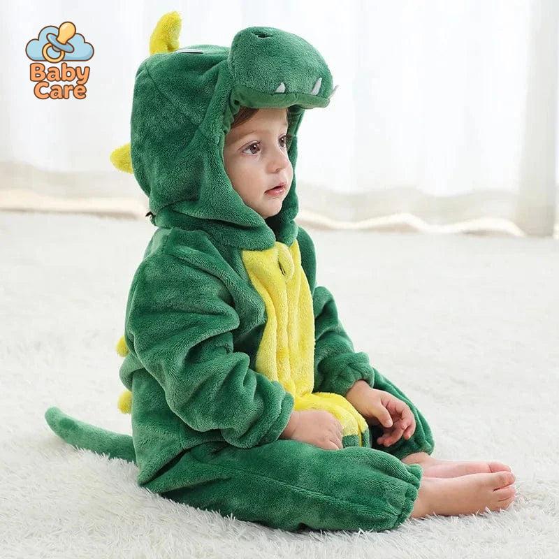 Déguisement dinosaure Bébé Dragon Rouge Flanelle Douce - utilisation en situation