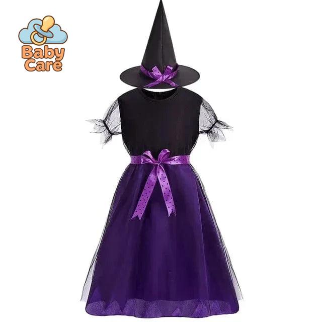 Costume de Sorcière Multicolore Enfant avec Chapeau