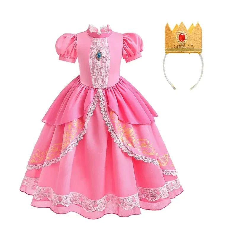 Déguisement Princesse Peach Rose Enfant Cosplay
