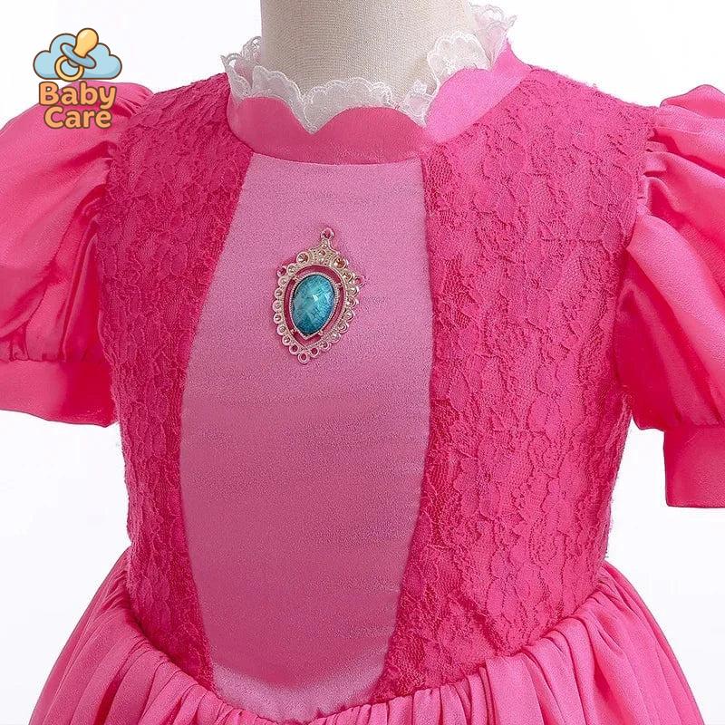 Déguisement Princesse Cosplay Peach Rose Enfant
