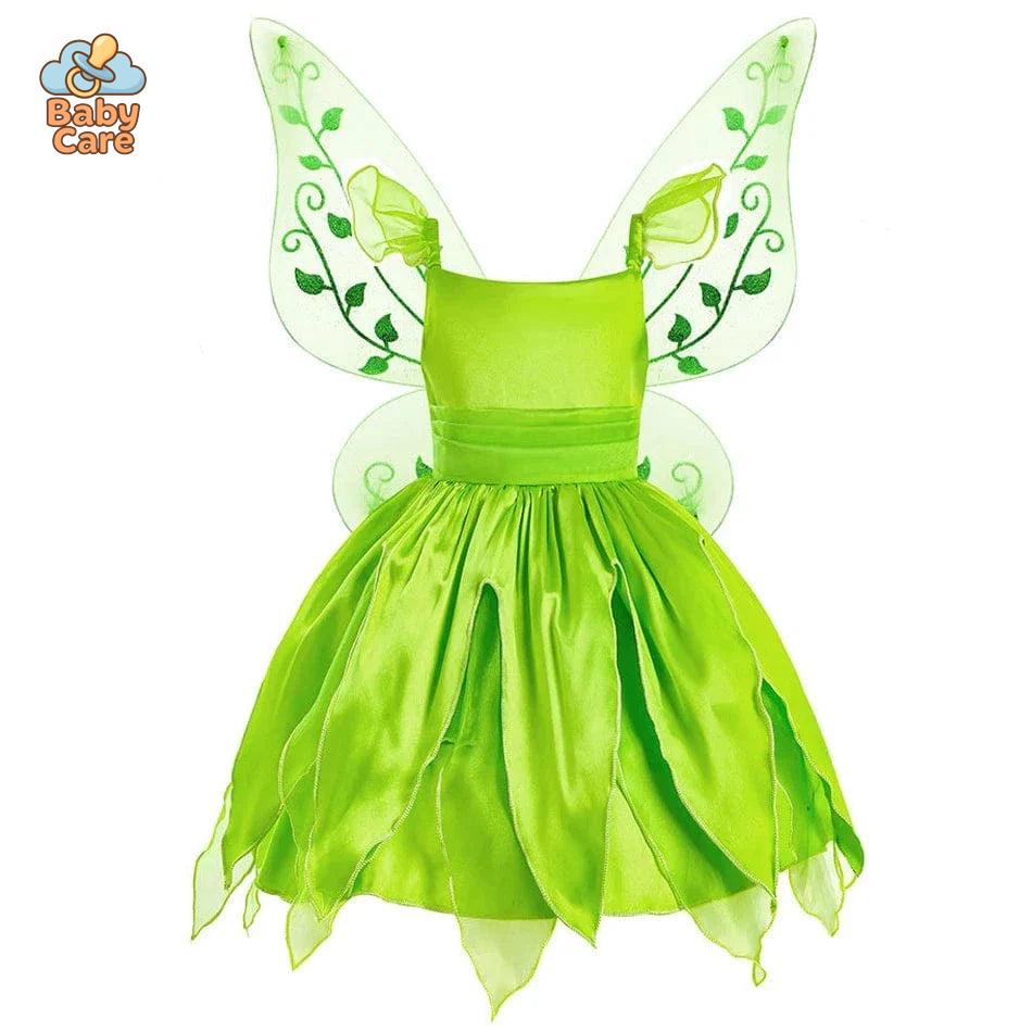 Déguisement fée Princesse Verte Ailée Enfant