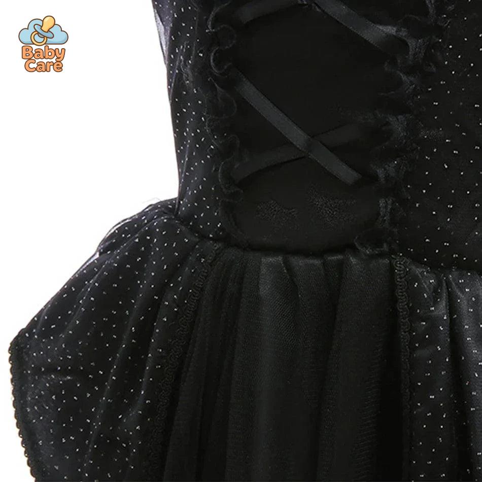 Déguisement de Sorcière Enfant Noir Dentelle Luxe