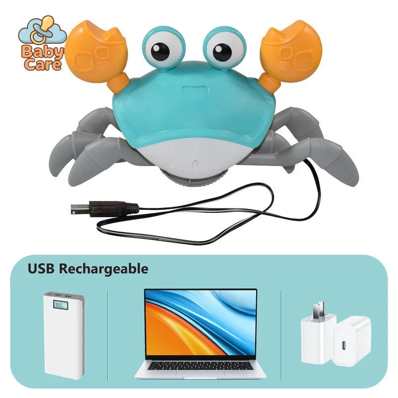 Jouet d’éveil pour bébé crabe rampant avec lumières et musique