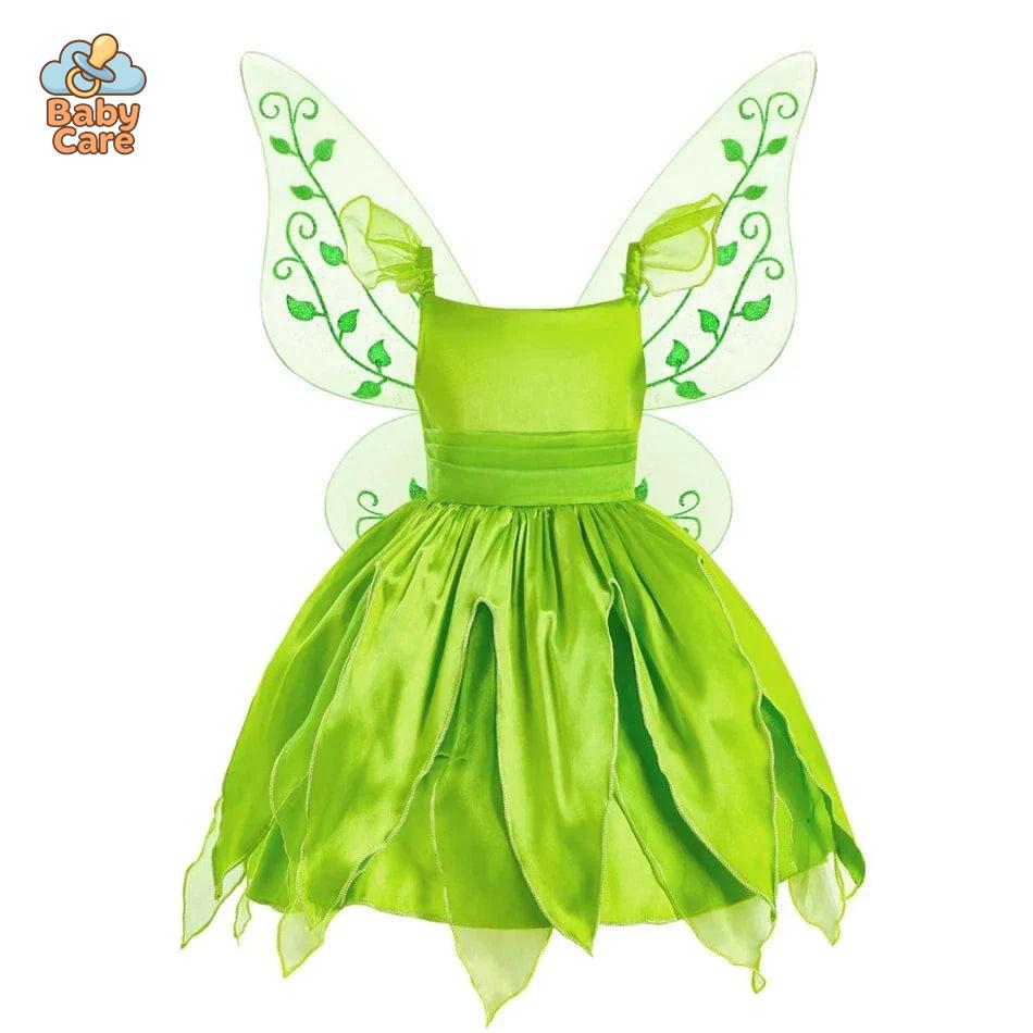 Déguisement fée Princesse Verte Ailée Enfant