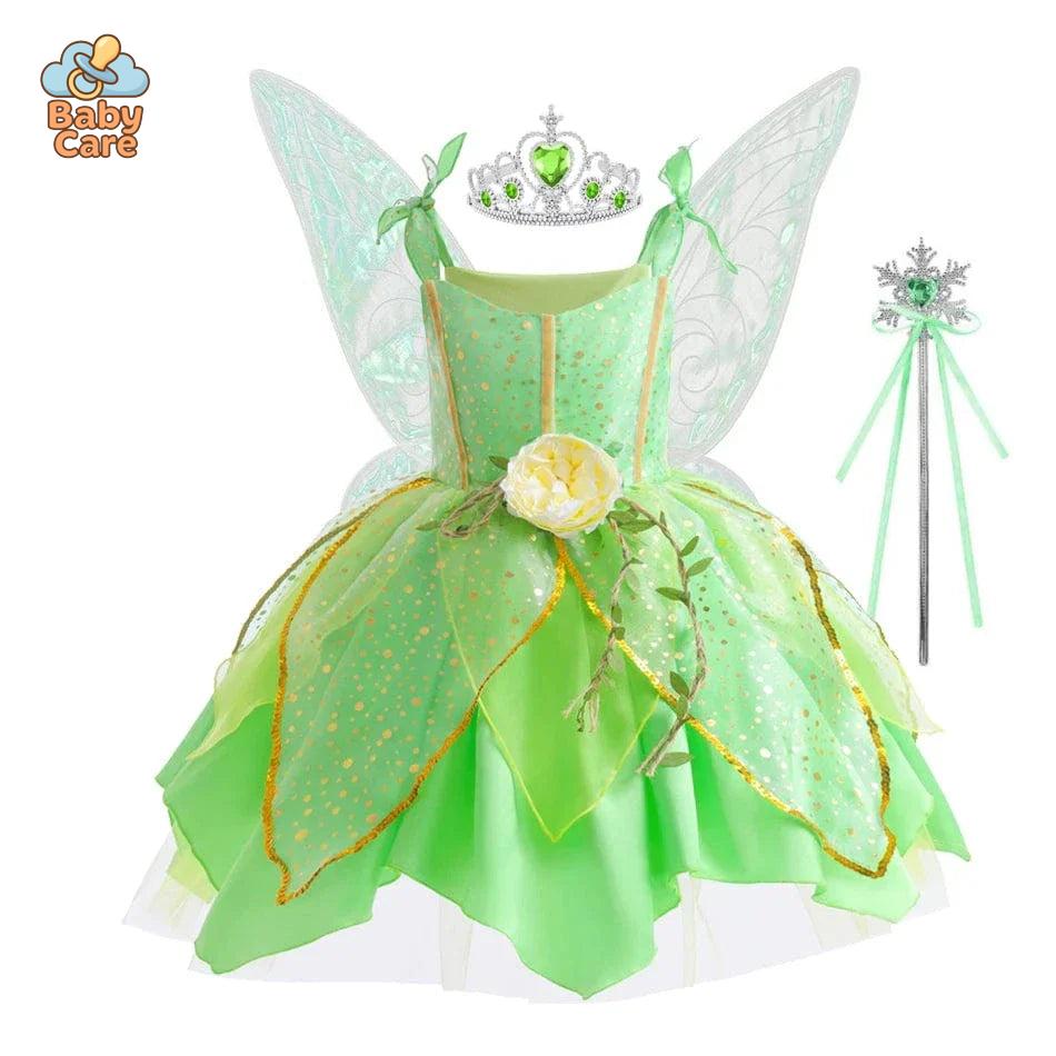 Déguisement fée Princesse Verte Ailée Enfant