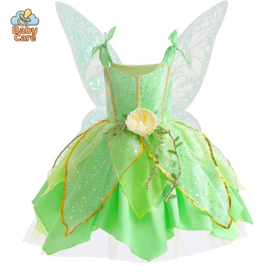 Déguisement fée Princesse Verte Ailée Enfant