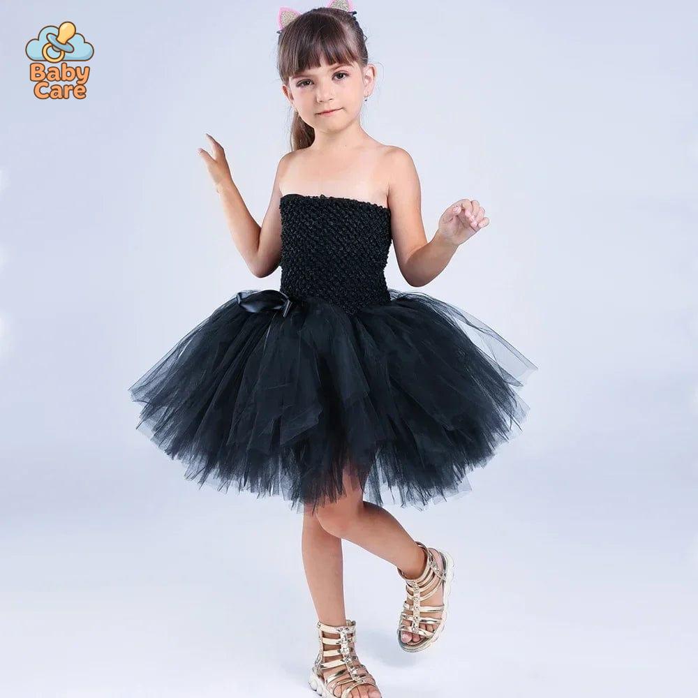Déguisement Chat Robe Tutu Noir Fille Cosplay