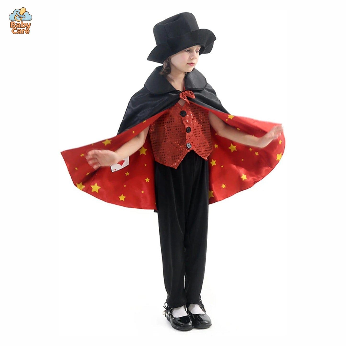 Déguisement de magicien Enfant avec Cape et Chapeau