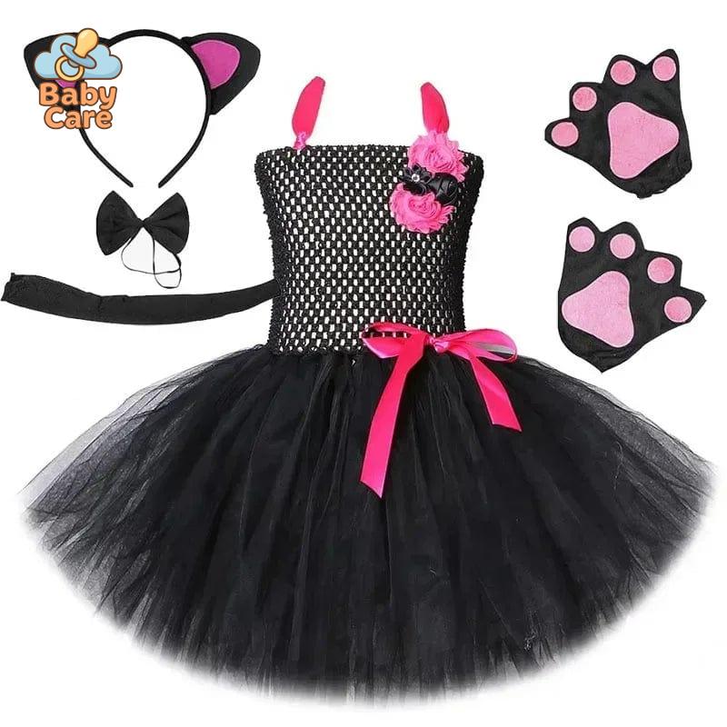 Déguisement Chat Noir Fille avec Tutu et Accessoires