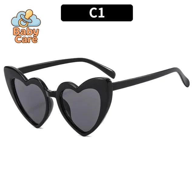 Lunettes de soleil bébé vintage en forme de cœur