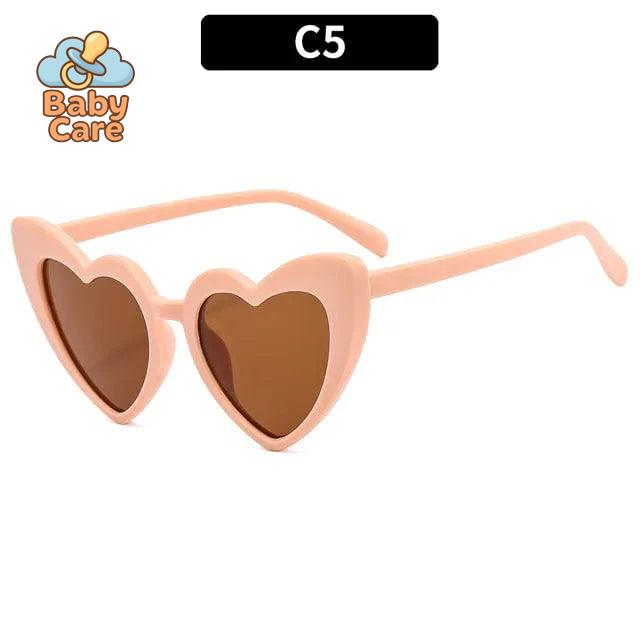 Lunettes de soleil bébé vintage en forme de cœur
