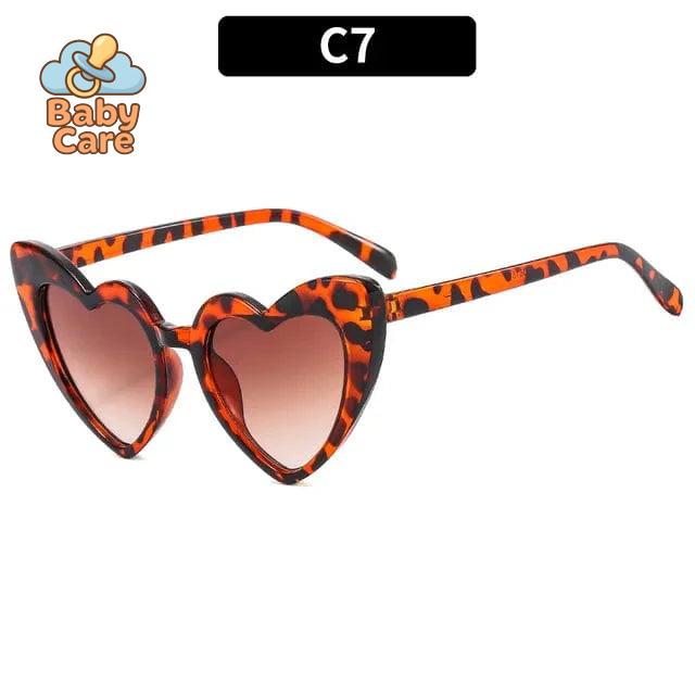Lunettes de soleil bébé vintage en forme de cœur
