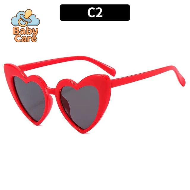 Lunettes de soleil bébé vintage en forme de cœur