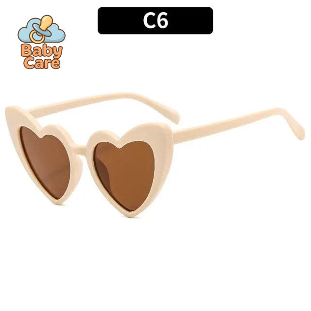 Lunettes de soleil bébé vintage en forme de cœur