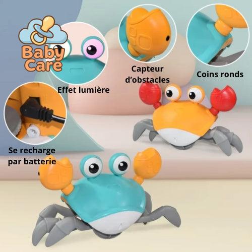Jouet d’éveil pour bébé crabe rampant avec lumières et musique