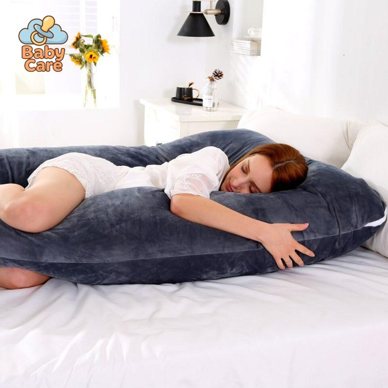 Grand Coussin de Grossesse Gris Foncé (140cm x 80cm)