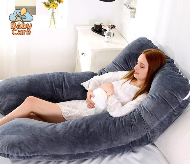 Grand Coussin de Grossesse Gris Foncé (140cm x 80cm)