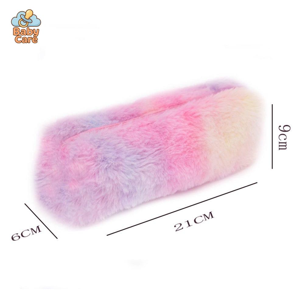 Trousse kawaii colorée en peluche