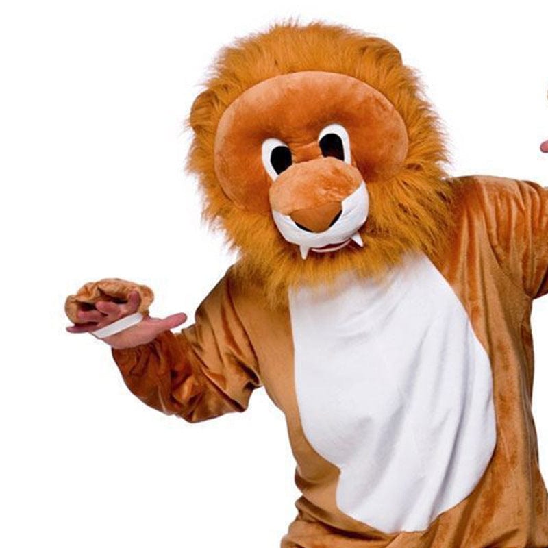 Déguisement Lion Adulte Mascotte avec Tête Amovible