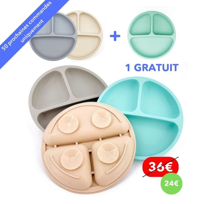 Assiette silicone à ventouse