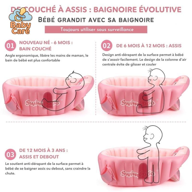 Baignoire Bébé Gonflable avec Siège | Baby Care