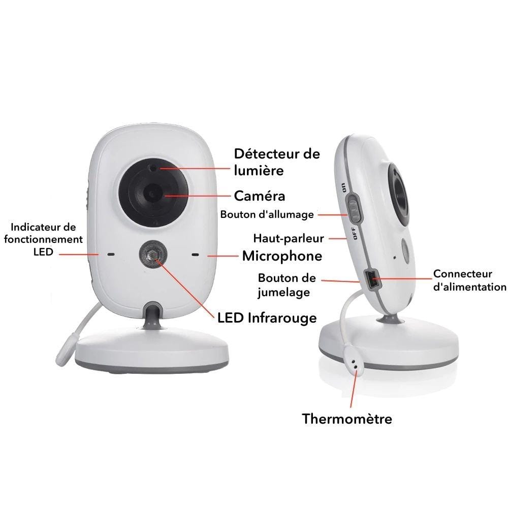 Babyphone : Moniteur bébé avec Ecran Portable à Vision Nocturne