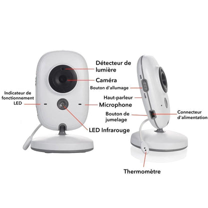 Babyphone : Moniteur bébé avec Ecran Portable à Vision Nocturne