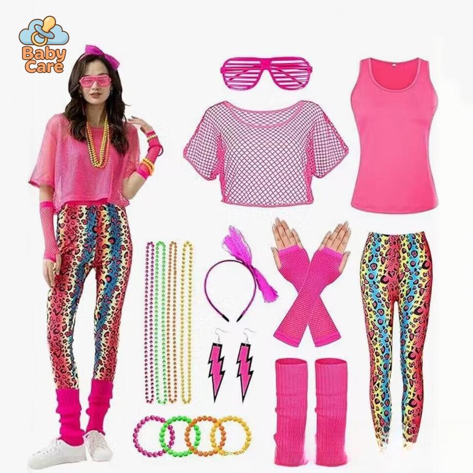 Déguisement année 80 ensemble complet avec accessoires
