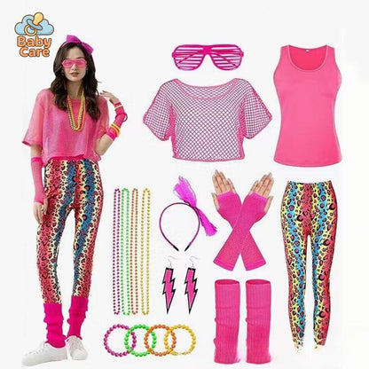 Déguisement année 80 ensemble complet avec accessoires