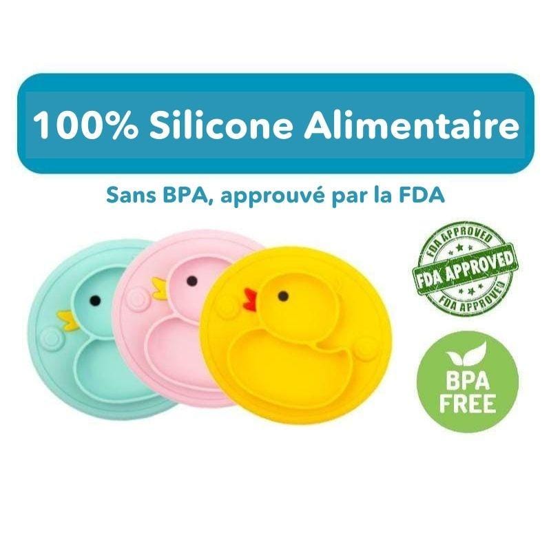 Coffret Repas Bébé en Silicone Canard | Bébé Filou