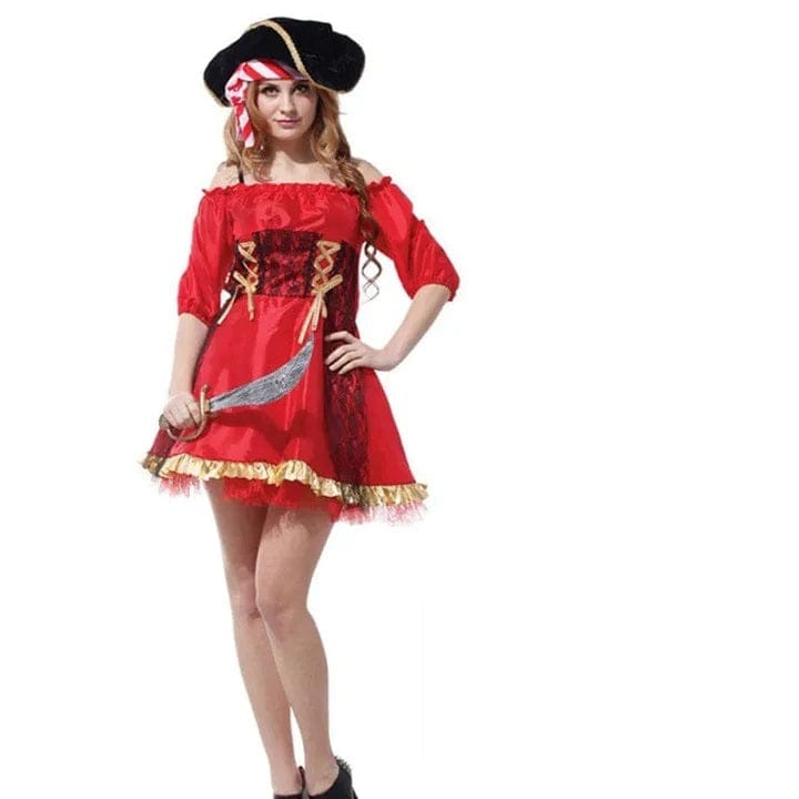 Déguisement pirate femme rayures rouges