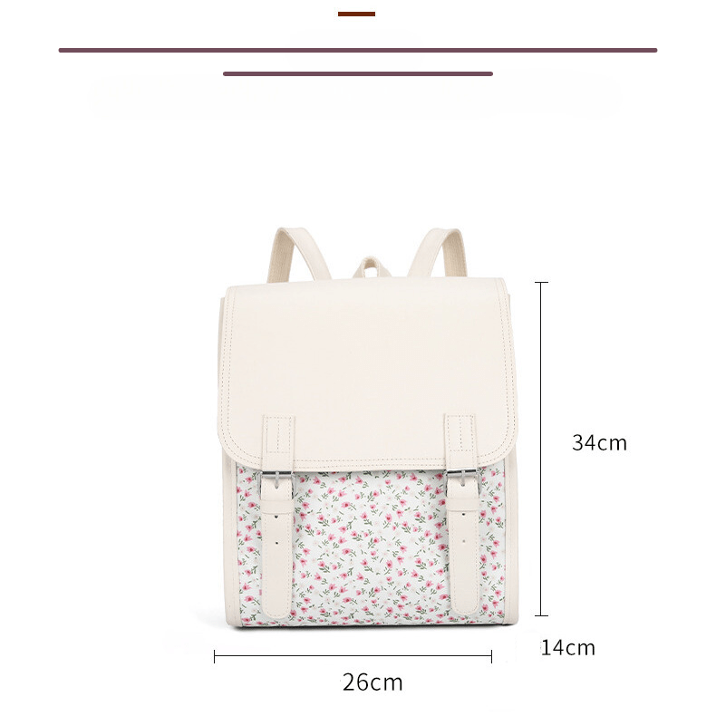 Cartable 34cm motifs à fleur