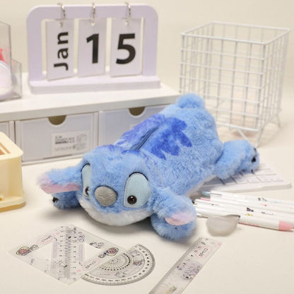 Trousse Stitch couché en peluche