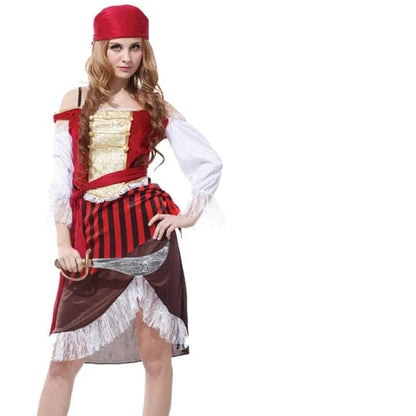 Déguisement pirate femme rayures rouges