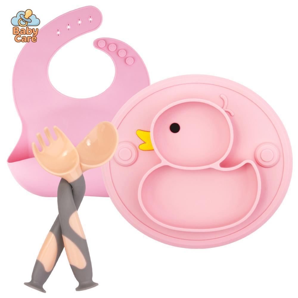 Coffret Repas Bébé en Silicone Canard | Baby Care
