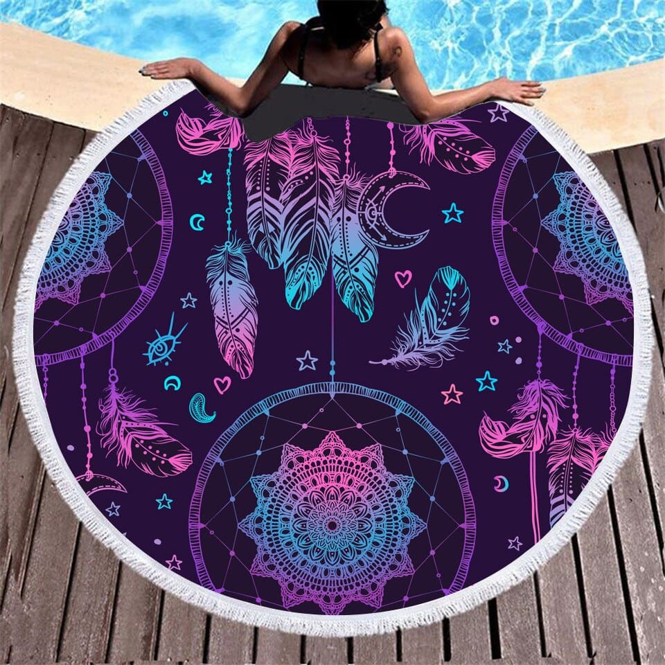 Serviette de plage ronde<br>attrape rêve