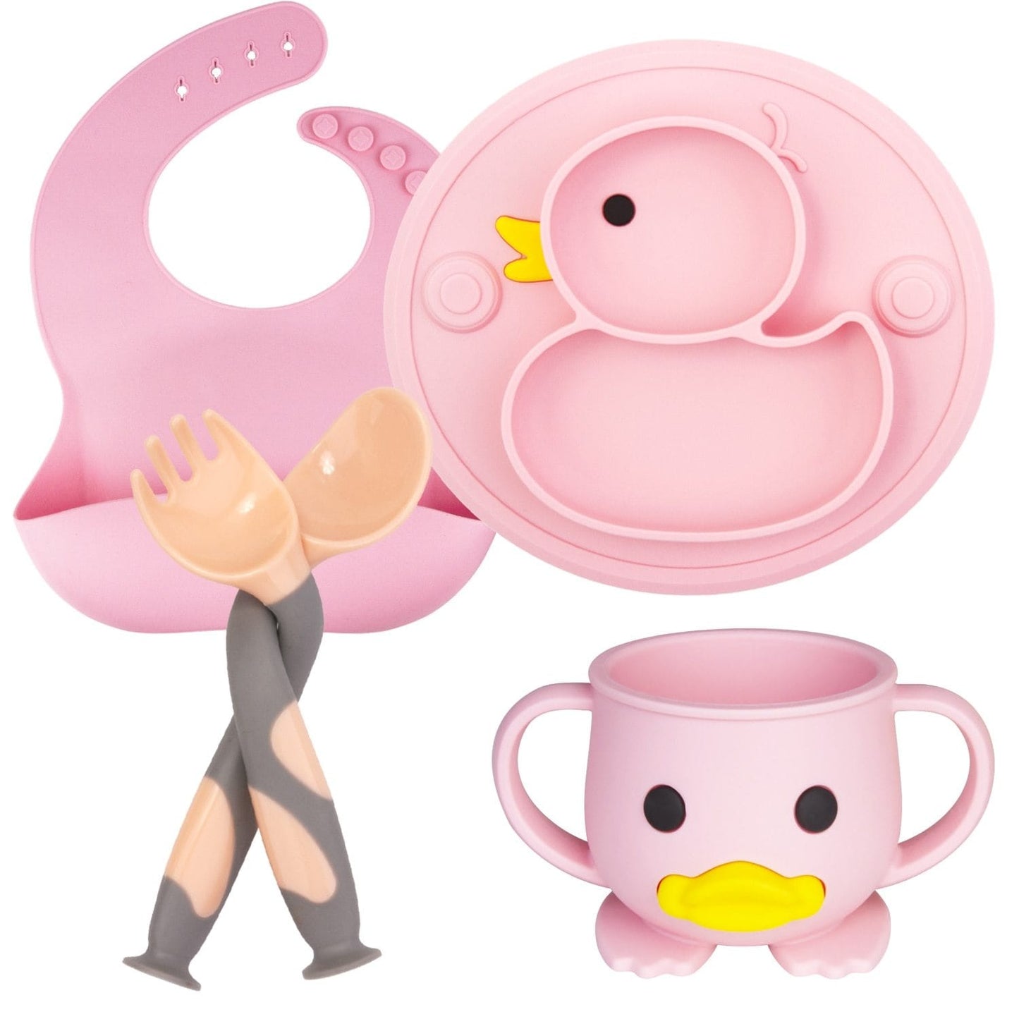 Coffret Repas Bébé en Silicone Canard | Bébé Filou