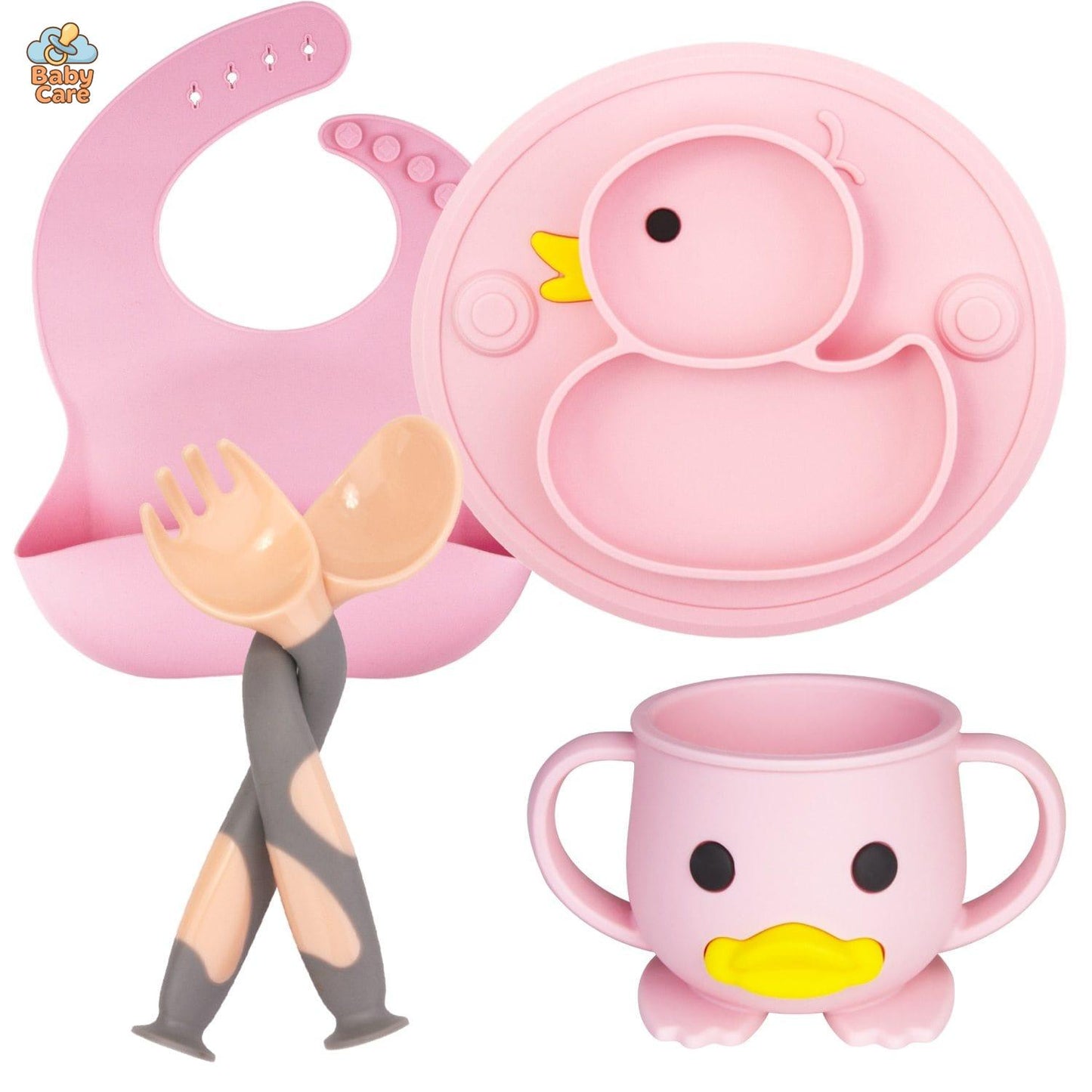Coffret Repas Bébé en Silicone Canard | Baby Care